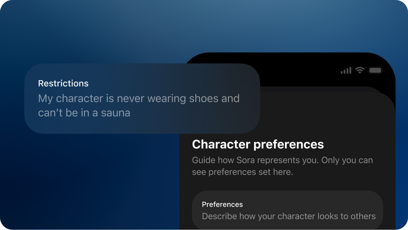 Screenshot of character privacy settings showing custom instructions.